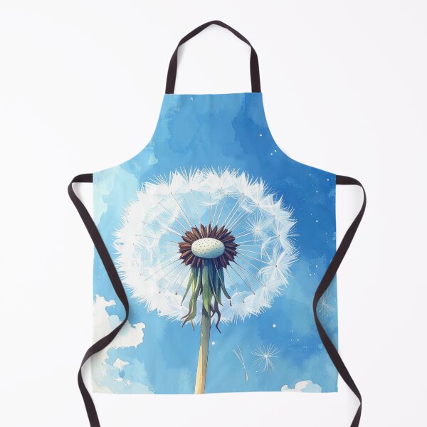 Item preview, Bright dandelion under a blue sky with clouds and floating seeds in the air designed and sold by CreativeLarysa.