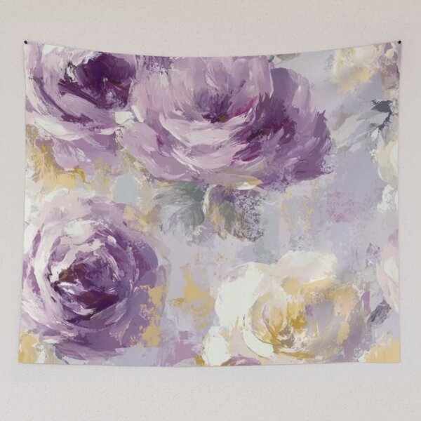 Item preview, Watercolors Floral Pattern in Green and Purple  designed and sold by ZedColors.