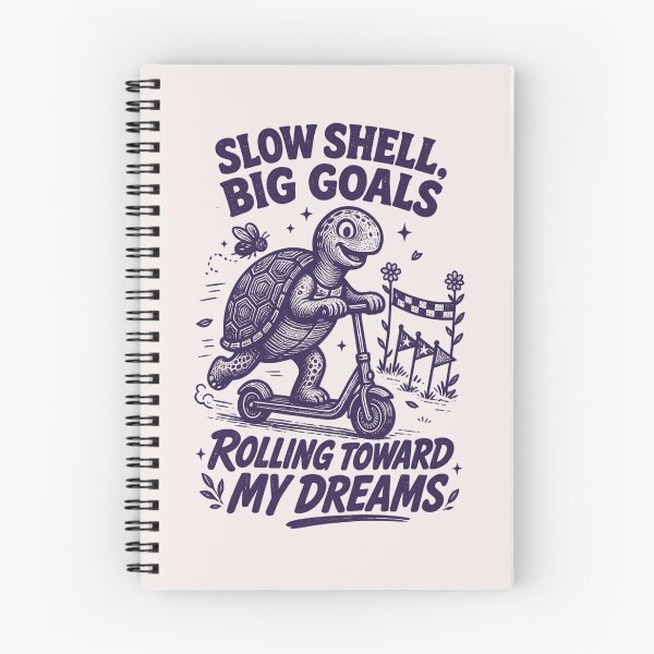 Item preview, Slow Shell, Big Goals – Motivational Scooter Turtle designed and sold by NinaCreator.