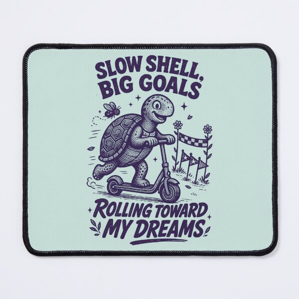 Item preview, Slow Shell, Big Goals – Motivational Scooter Turtle designed and sold by NinaCreator.