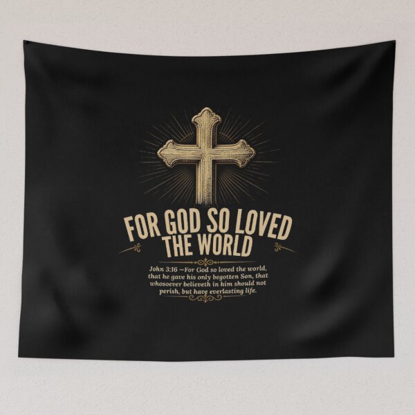 Item preview, For God So Loved The World - John 3:16 Vintage Gold Cross designed and sold by PoppaBear71.
