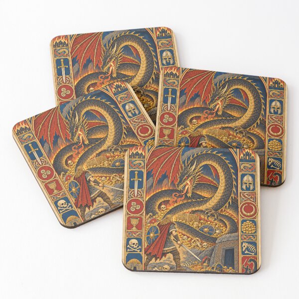 Item preview, The Dragon - Beowulf Anglo-Saxon Inspired Illuminated Manuscript Art designed and sold by Moviebuff91.