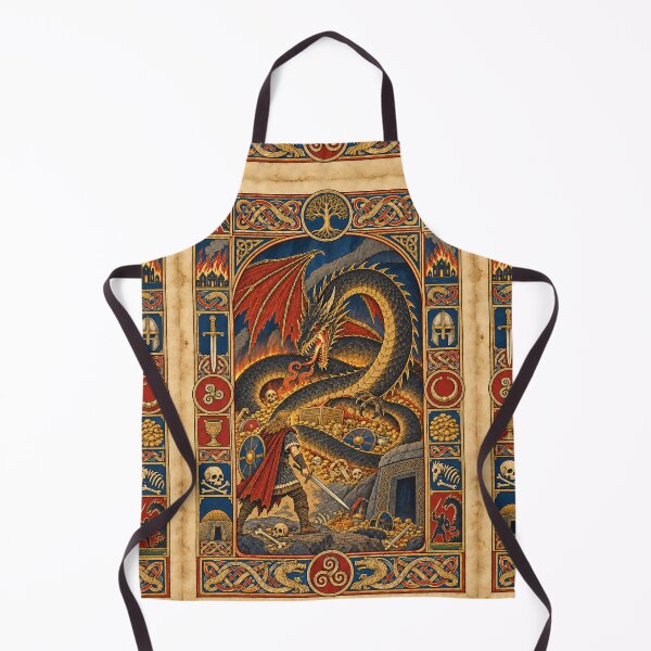 Item preview, The Dragon - Beowulf Anglo-Saxon Inspired Illuminated Manuscript Art designed and sold by Moviebuff91.