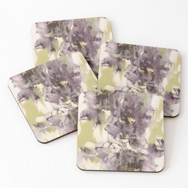 Item preview, Watercolors Floral Pattern in Green and Purple  designed and sold by ZedColors.