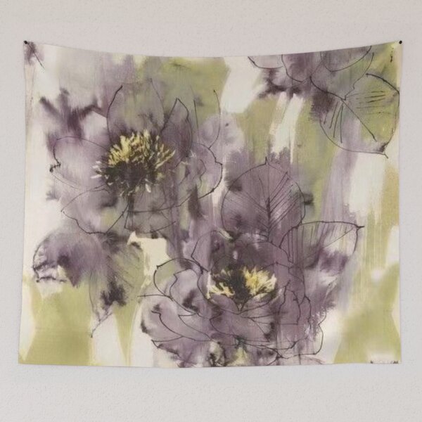 Item preview, Watercolors Floral Pattern in Green and Purple  designed and sold by ZedColors.