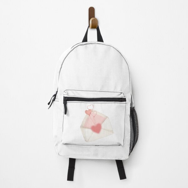 Item preview, Watercolor Valentine Love Letter Envelope Vector Graphic with Floating Heart Balloons and Pink Note designed and sold by Rehnair.