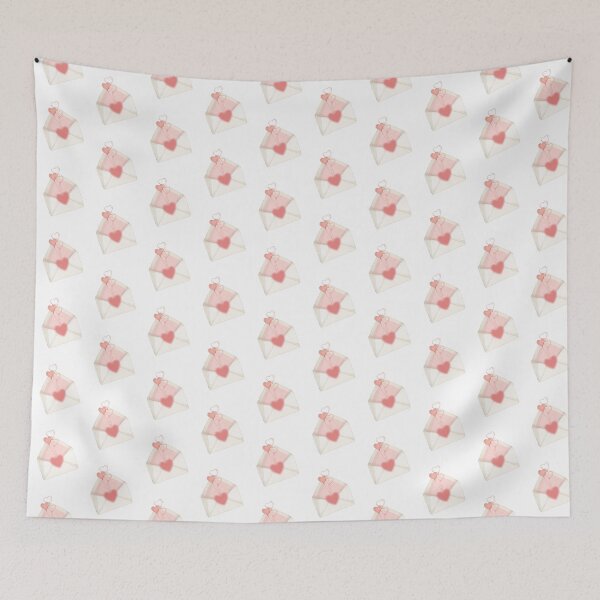 Item preview, Watercolor Valentine Love Letter Envelope Vector Graphic with Floating Heart Balloons and Pink Note designed and sold by Rehnair.