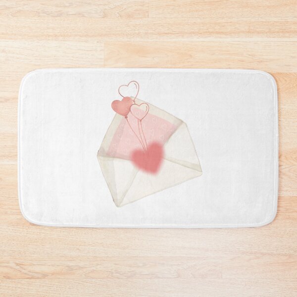 Item preview, Watercolor Valentine Love Letter Envelope Vector Graphic with Floating Heart Balloons and Pink Note designed and sold by Rehnair.