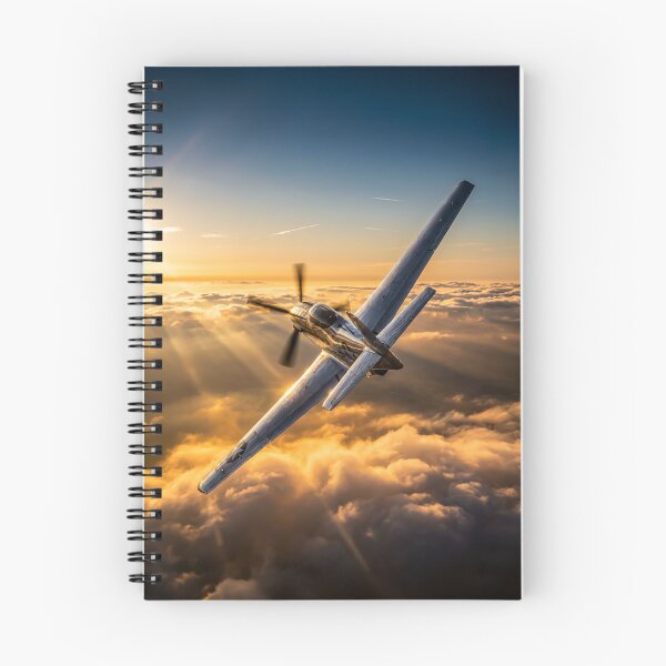 Item preview, P-51 Mustang Sunset Clouds Illustration designed and sold by Airpower Art.