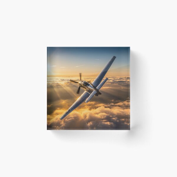 Item preview, P-51 Mustang Sunset Clouds Illustration designed and sold by Airpower Art.