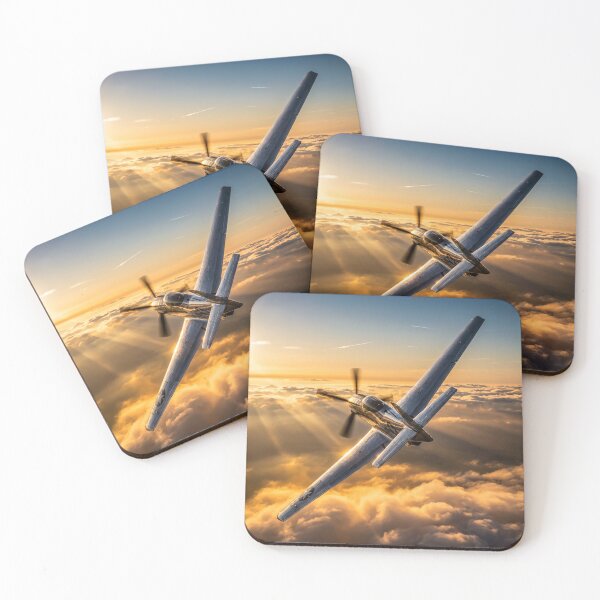 Item preview, P-51 Mustang Sunset Clouds Illustration designed and sold by Airpower Art.
