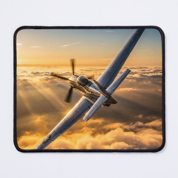 Item preview, P-51 Mustang Sunset Clouds Illustration designed and sold by Airpower Art.