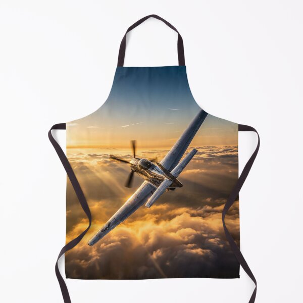 Item preview, P-51 Mustang Sunset Clouds Illustration designed and sold by Airpower Art.