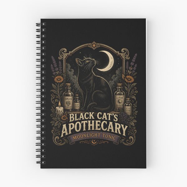 Item preview, Black Cat's Apothecary Moonlight Tonic Halloween Vintage Apothecary Label designed and sold by RoyesButler.