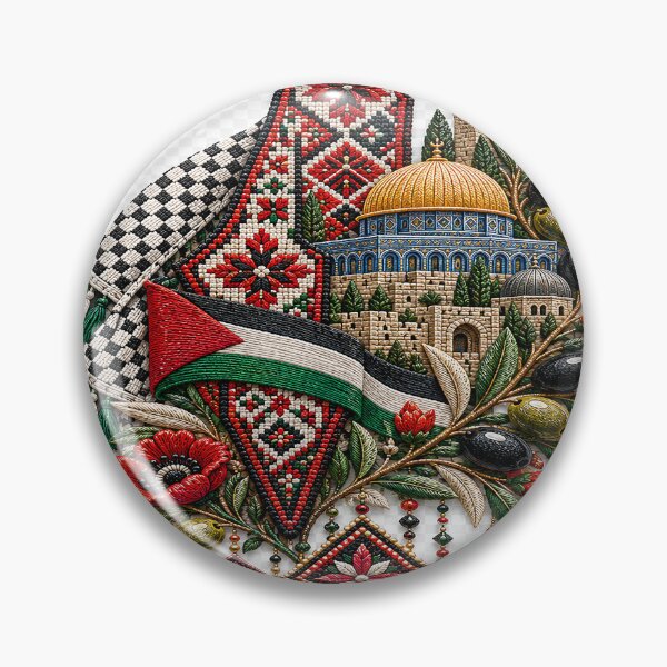 Item preview, Palestinian Heritage Floral Embroidery | Traditional Tatreez Folk Art designed and sold by BrainCurves.