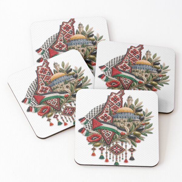 Item preview, Palestinian Heritage Floral Embroidery | Traditional Tatreez Folk Art designed and sold by BrainCurves.