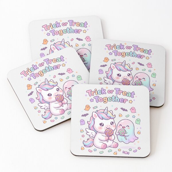 Item preview, Cute Unicorn and Ghost Halloween Besties designed and sold by naragon4289.