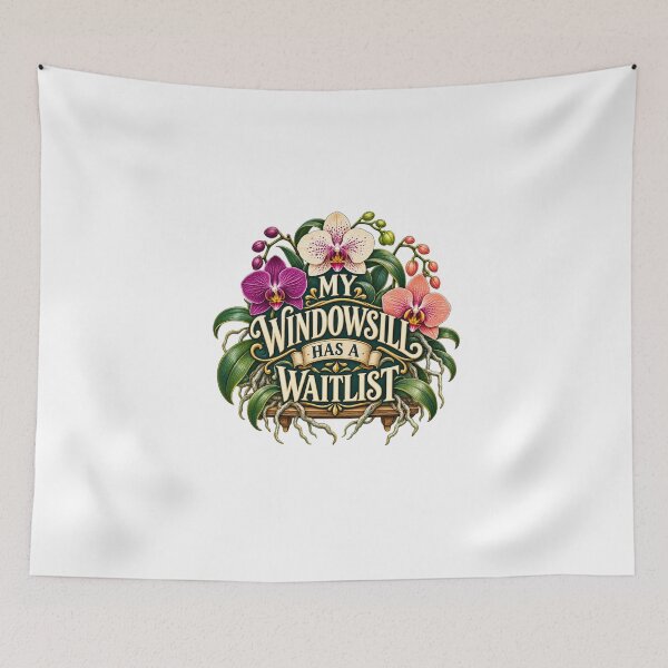 Item preview, Orchid Waitlist Garden – Illustrated Collector Humor designed and sold by UrbanCanvvas.