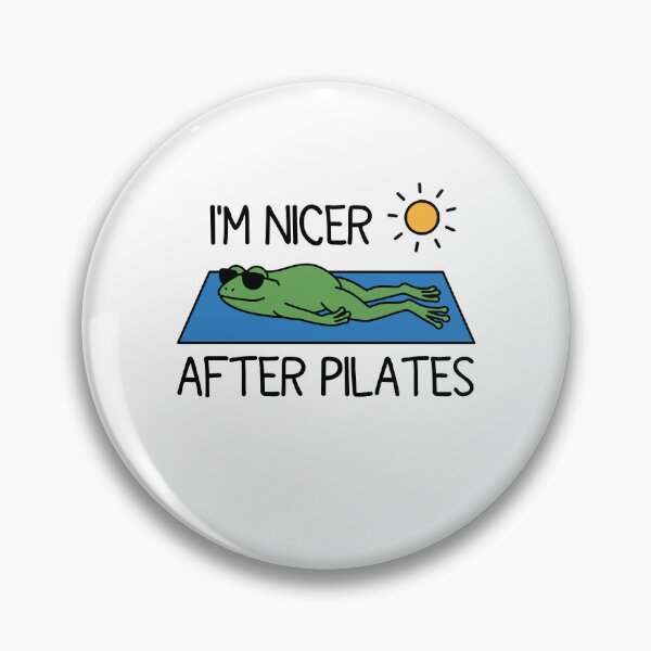 Item preview, I'm Nicer After Pilates - Funny Frog Fitness Humor designed and sold by gunaone-design.