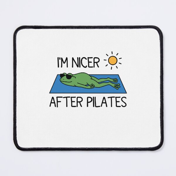 Item preview, I'm Nicer After Pilates - Funny Frog Fitness Humor designed and sold by gunaone-design.