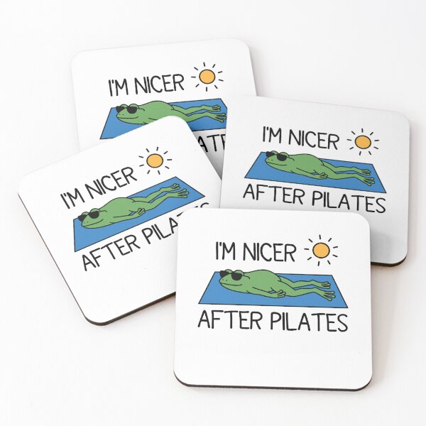 Item preview, I'm Nicer After Pilates - Funny Frog Fitness Humor designed and sold by gunaone-design.