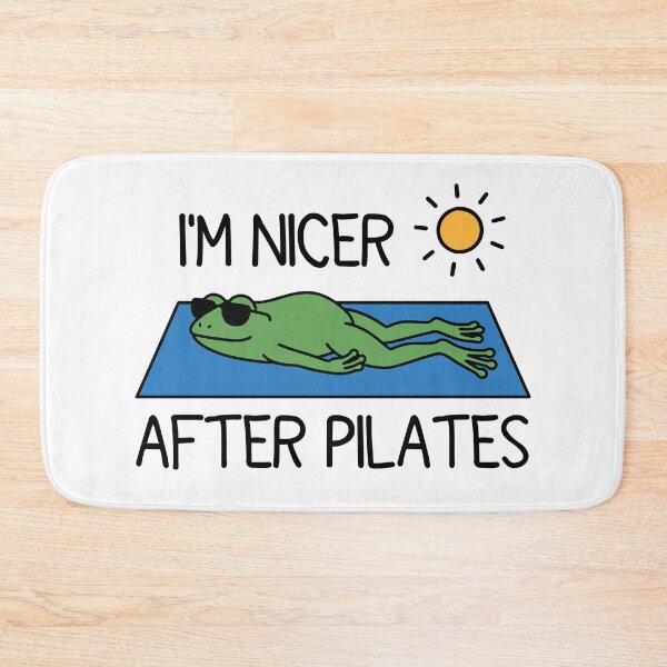 Item preview, I'm Nicer After Pilates - Funny Frog Fitness Humor designed and sold by gunaone-design.