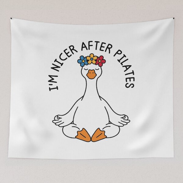 Item preview, I'm Nicer After Pilates Funny Fitness Goose Humor designed and sold by gunaone-design.