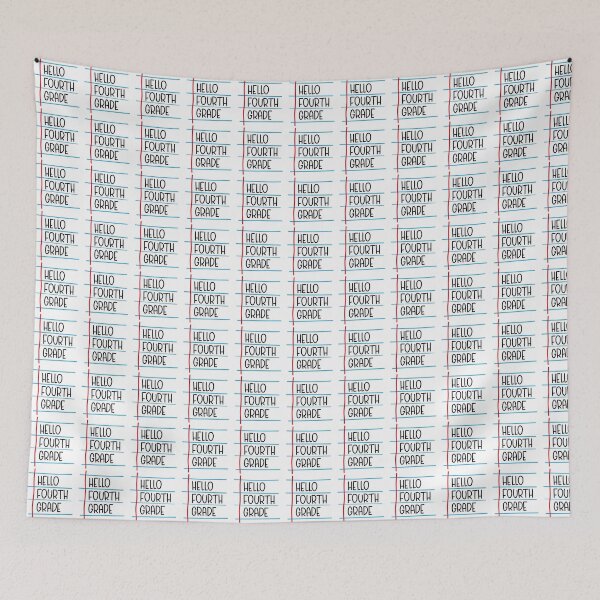 Item preview, Hello Fourth Grade – Back to School Lined Paper designed and sold by Rodney's Marketplace.