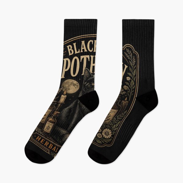 Aperçu de l'œuvre Étiquette d'apothicaire vintage Halloween de la division herboristerie de Black Cat's Apothecary créée et vendue par RoyesButler.