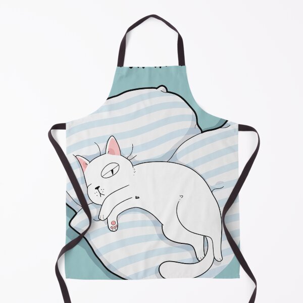 Item preview, Have Fun At Work Funny Smug Sleeping White Cat In Bed Graphic Art designed and sold by The Upside Down.