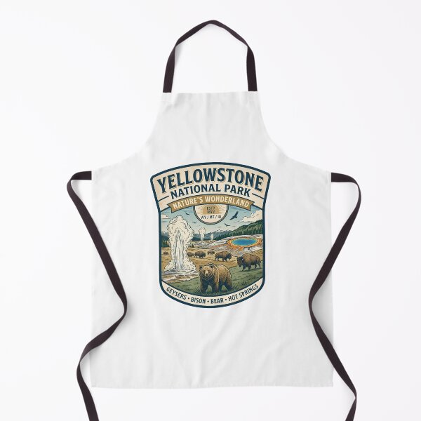 Item preview, Vintage Yellowstone National Park Badge Sunset Hiking Nature Travel Souvenir designed and sold by LittleArij.
