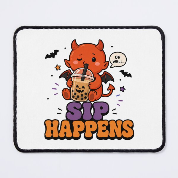 Item preview, Groovy Cute Devil Sip Happens - Funny Halloween Boba designed and sold by ianm1028.