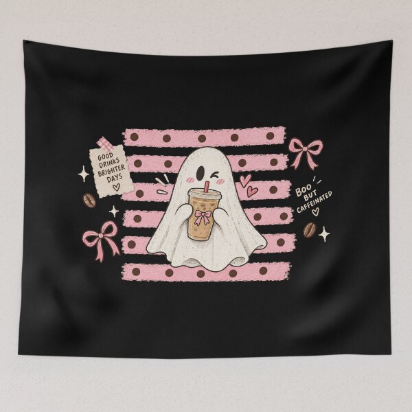 Item preview, Halloween Coffee Ghost, Cute Spooky Coffee Lover, Funny Ghost Drinking Coffee, Cozy Fall Halloween Gift designed and sold by Quiajia.