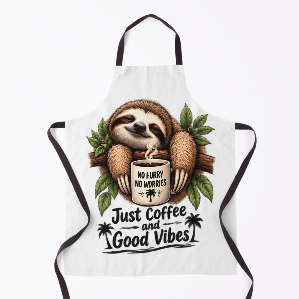 Item preview, Cute Sloth Drinking Coffee Just Coffee and Good Vibes designed and sold by Pyt27.