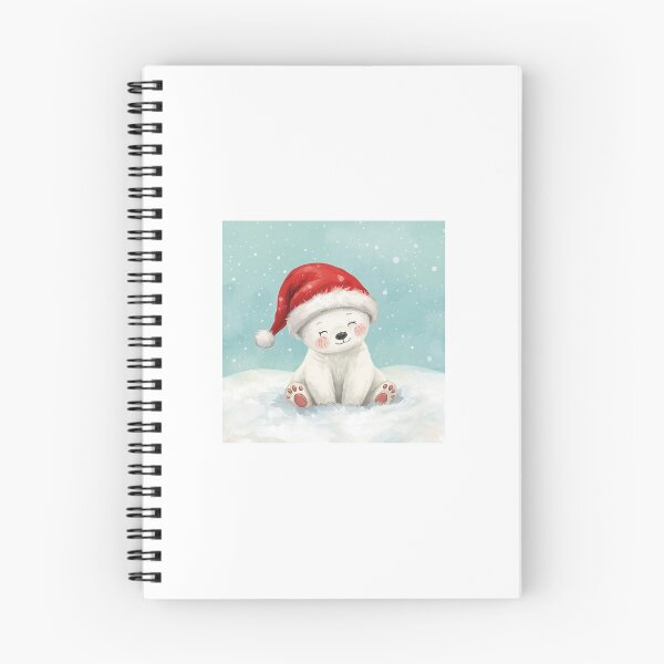 Item preview, Cute Little White Bear Wearing Santa Hat designed and sold by mayatA-rt.