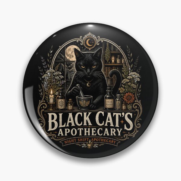 Item preview, Black Cat's Apothecary Night Shift Apothecary Halloween Gothic Botanical Engraving designed and sold by RoyesButler.