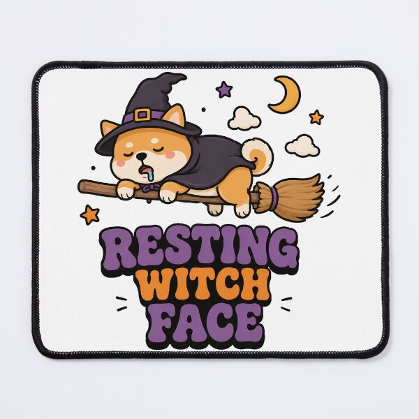 Item preview, Groovy Resting Witch Face - Funny Halloween Shiba Inu Dog designed and sold by ianm1028.