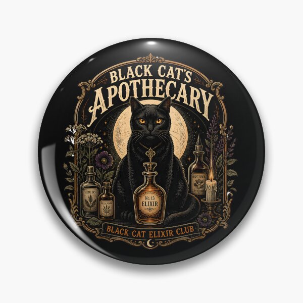 Item preview, Botica del Gato Negro Club de Elixires del Gato Negro Etiqueta de botica vintage de Halloween designed and sold by RoyesButler.