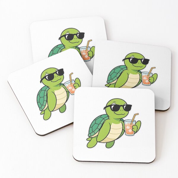 Item preview, Cute Sea Turtle Drinking Peach Iced Tea Sunglasses designed and sold by BobaCatDesign.