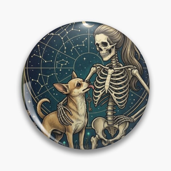 Item preview, The Chihuahua Companion - Vintage Skeleton Dog Tarot Card Art designed and sold by designwiss.