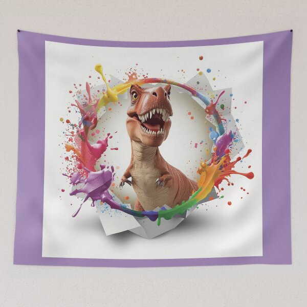 Item preview, Colorful T-Rex Dinosaur Splash Art – Fun Prehistoric Comforter & Shower Curtain Design. designed and sold by fbtrisha.