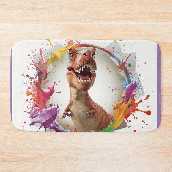 Item preview, Colorful T-Rex Dinosaur Splash Art – Fun Prehistoric Comforter & Shower Curtain Design. designed and sold by fbtrisha.