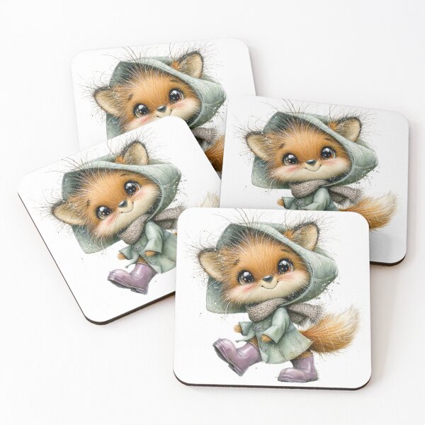 Item preview,  Whimsical Rainy Day Animals Fox designed and sold by Eiwaprints.