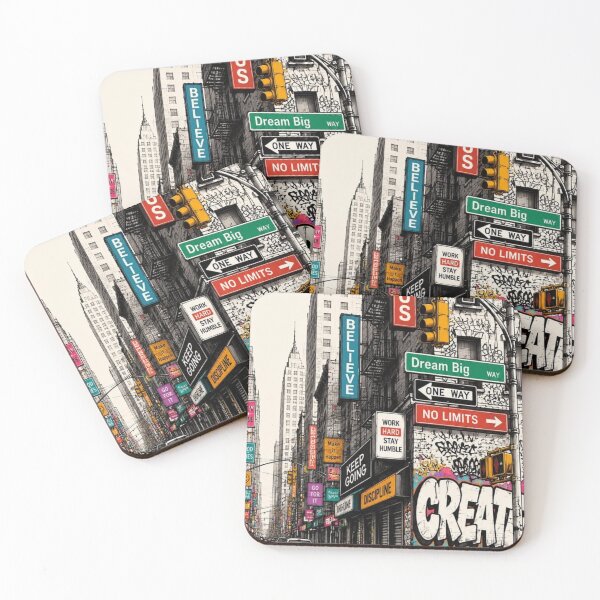 Item preview, Vibrant New York Street Typography Illustration designed and sold by outlineArts.