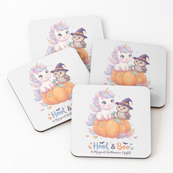 Item preview, Cute Unicorn and Witch Owl Magical Halloween Night designed and sold by naragon4289.