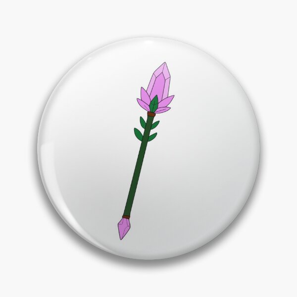 Item preview, 2D Fantasy Vector Magic Staff Clip Art with Purple Gemstone Crystal and Flower Petals designed and sold by Rehnair.