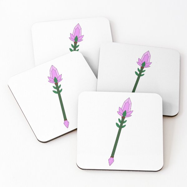 Item preview, 2D Fantasy Vector Magic Staff Clip Art with Purple Gemstone Crystal and Flower Petals designed and sold by Rehnair.