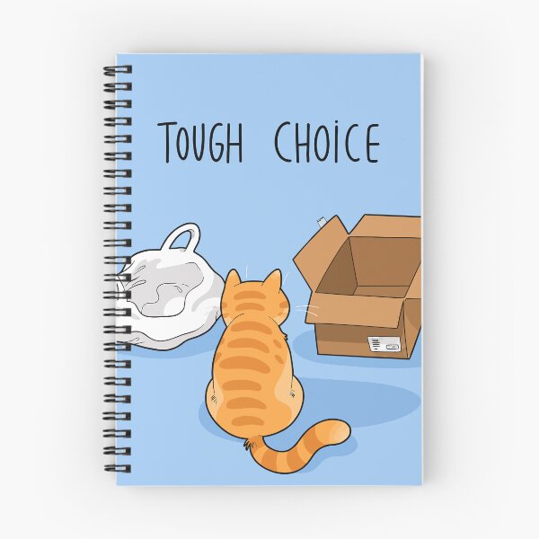 Item preview, Tough Choice Funny Orange Cat Plastic Bag vs Cardboard Box Comic Graphic Art designed and sold by The Upside Down.