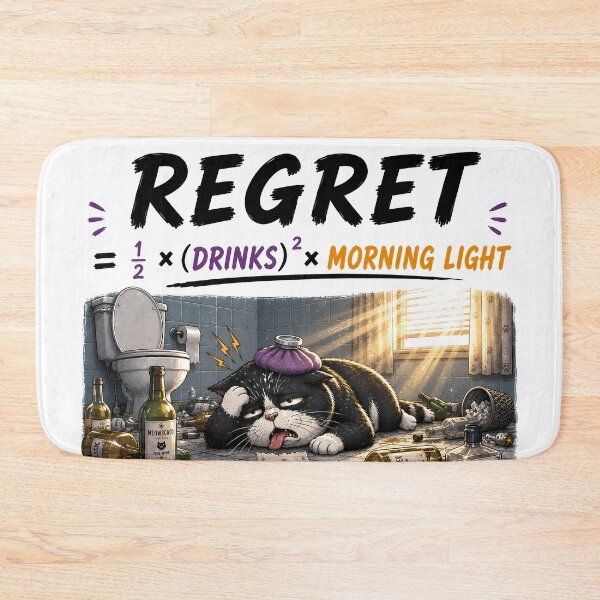 Item preview, THE PHYSICS OF HANGOVER | Funny Cat Regret Kinetic Energy Pun designed and sold by ianm1028.