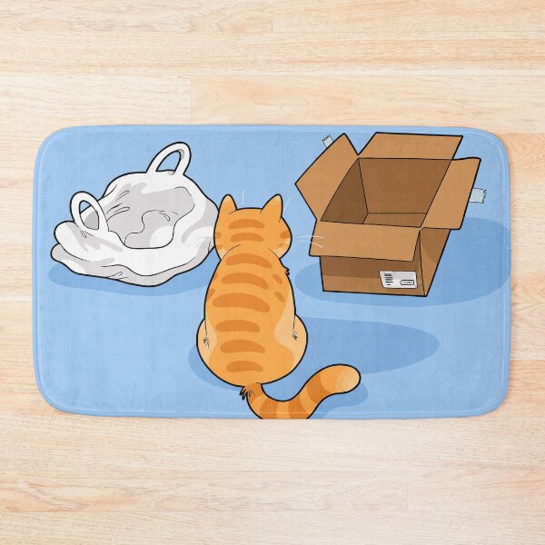 Item preview, Tough Choice Funny Orange Cat Plastic Bag vs Cardboard Box Comic Graphic Art designed and sold by The Upside Down.
